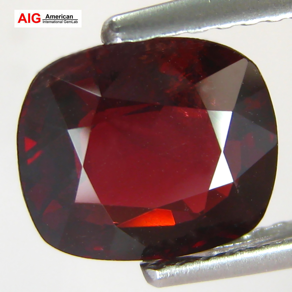 2.18 ct "AIG" CERTIFIED TOP LUSTER AND GOOD VIVID RED COLORED BURMA SPINEL - Zdjęcie 1 z 1